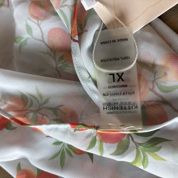 NWT Kittenish Sheer Swim Cover Up Peaches Women’s XL Resort Vacation. NWT FLAW! - Picture 3 of 10